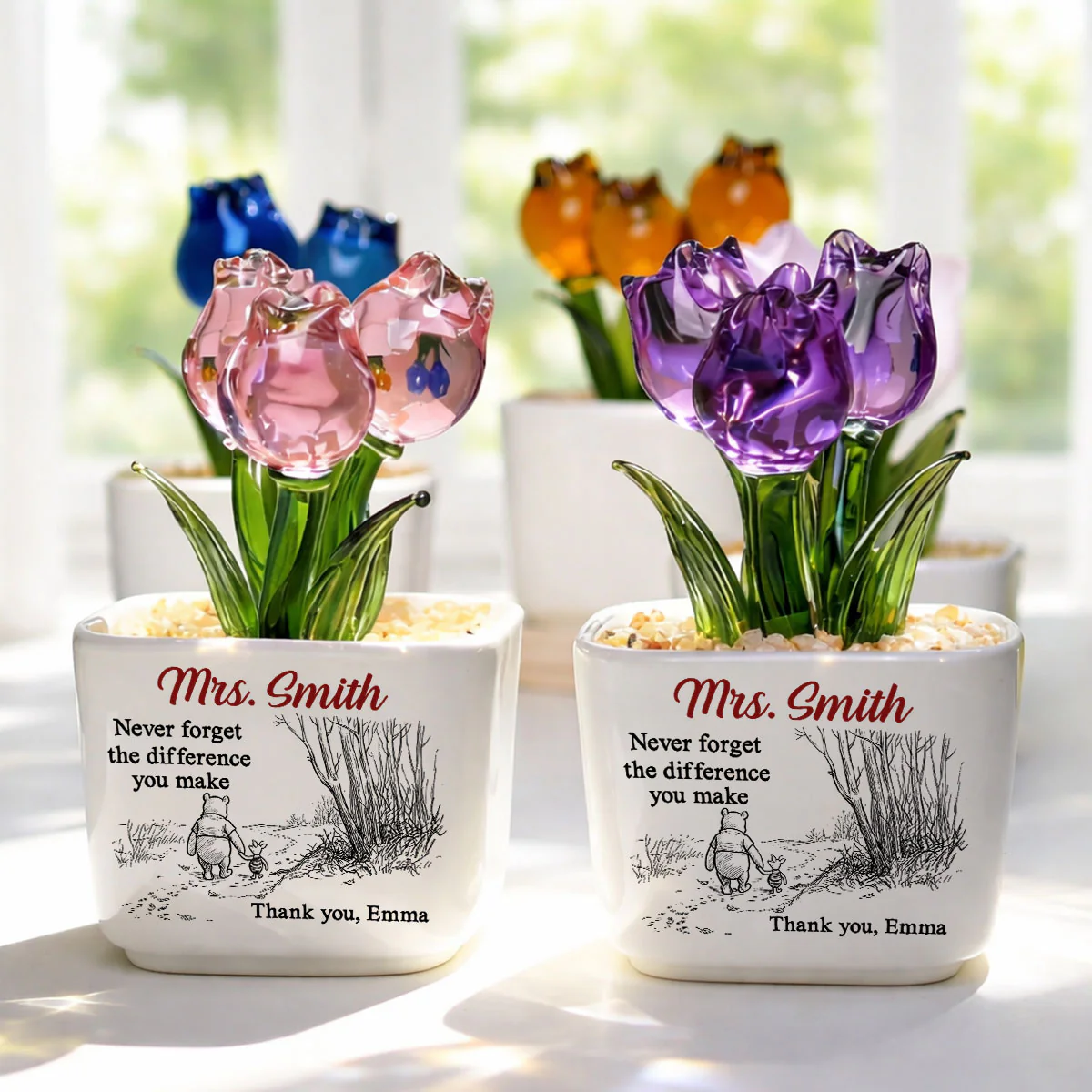 Your Kindness Inspires Growth - Personalized Custom Glass Everlasting Tulips - Image 5