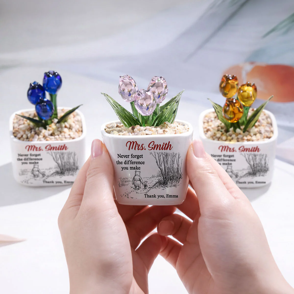 Your Kindness Inspires Growth - Personalized Custom Glass Everlasting Tulips - Image 6