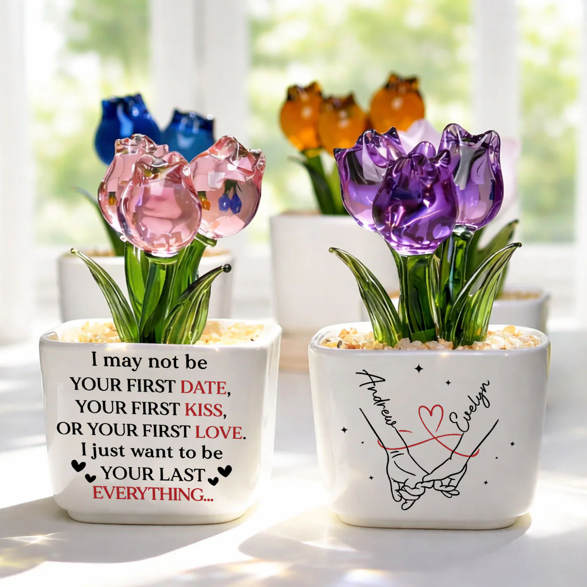 Your Last Everything - Personalized Custom Glass Everlasting Tulips - Image 3