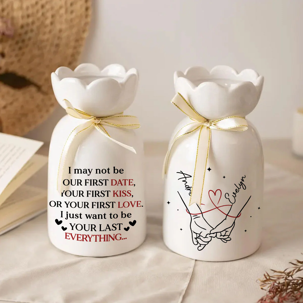 Your Last Everything - Personalized Custom Ribbon Tie Flower Vase - Image 3