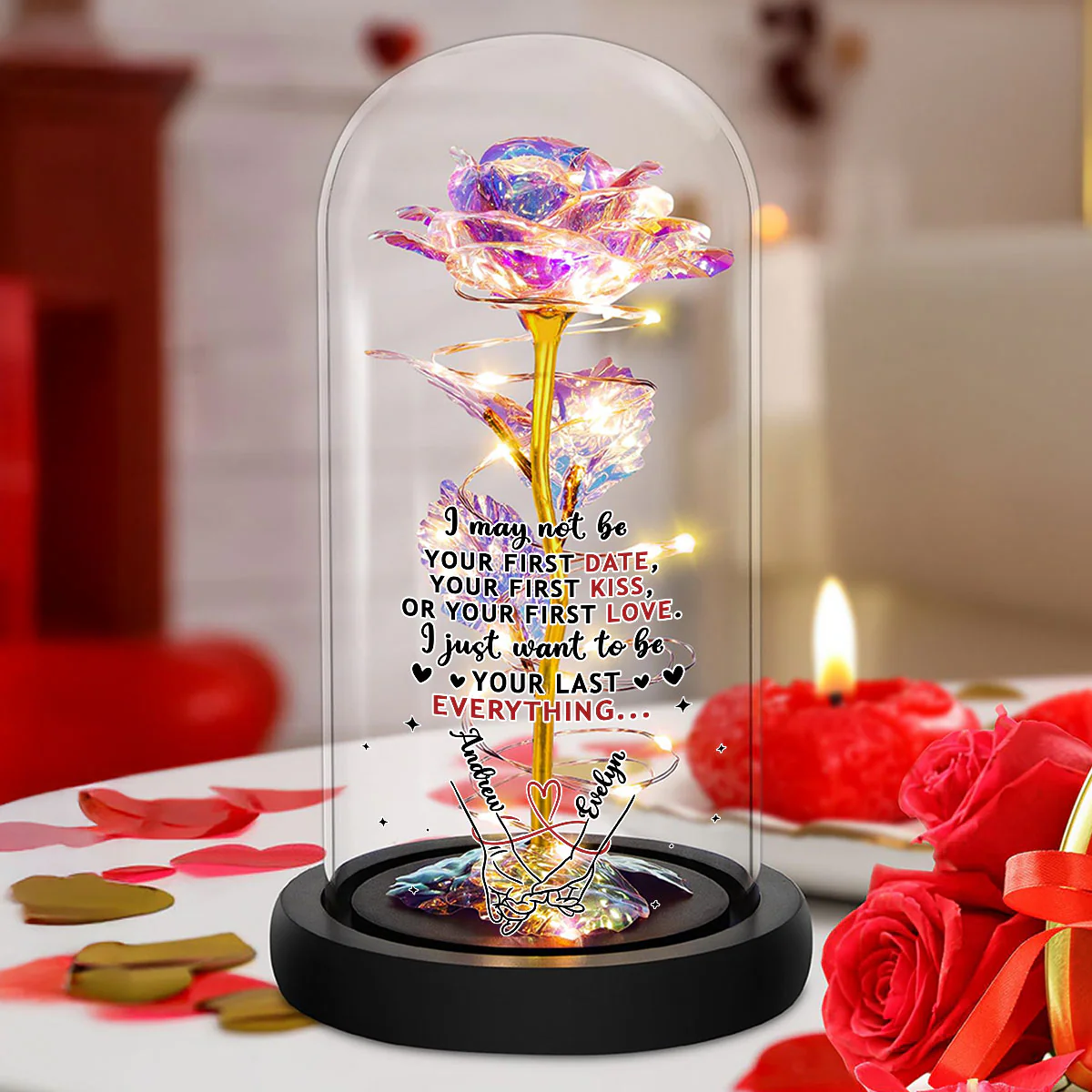 Your Last Everything - Personalized Custom Sparkly Rose