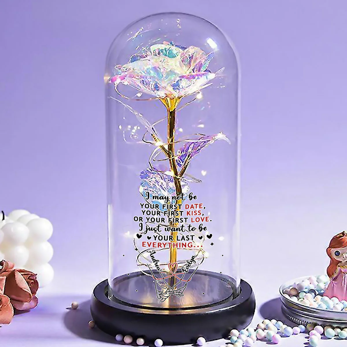 Your Last Everything - Personalized Custom Sparkly Rose - Image 3
