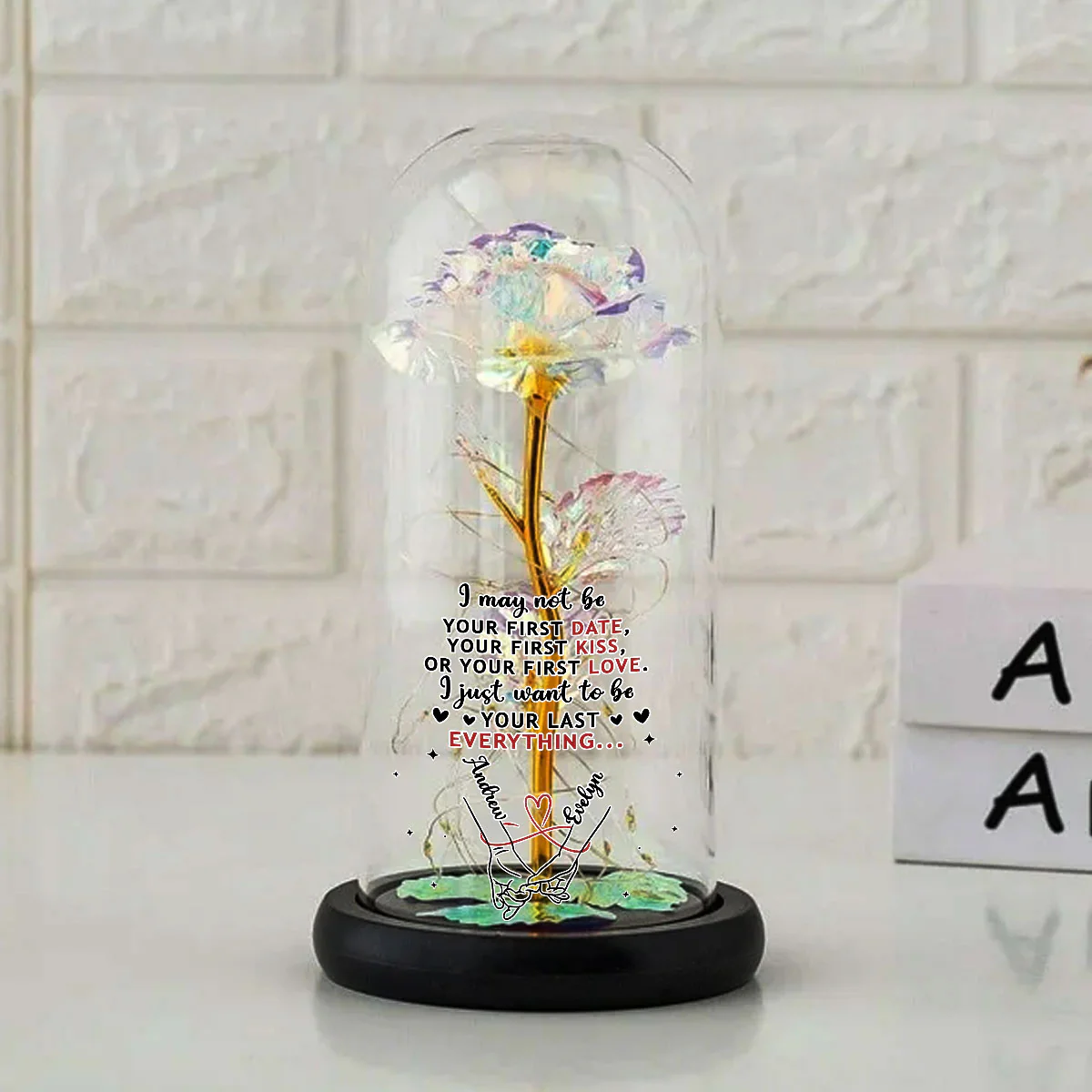 Your Last Everything - Personalized Custom Sparkly Rose - Image 5