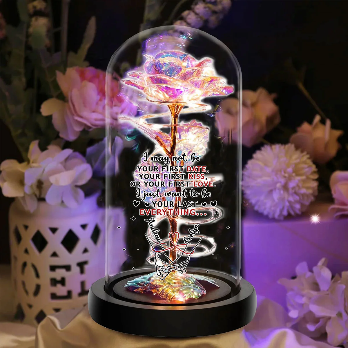 Your Last Everything - Personalized Custom Sparkly Rose - Image 6
