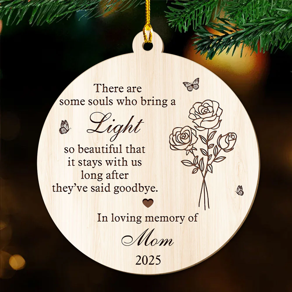 Your Light Stays Even After Goodbye - Personalized Custom Wood Ornament - Image 2