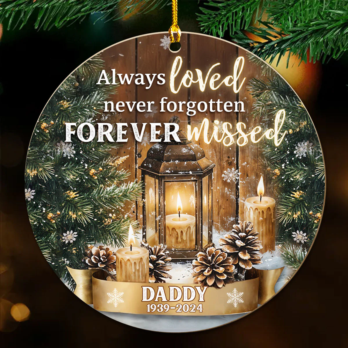 Your Light Will Always Shine In My Heart - Personalized Custom Wood Ornament - Image 3