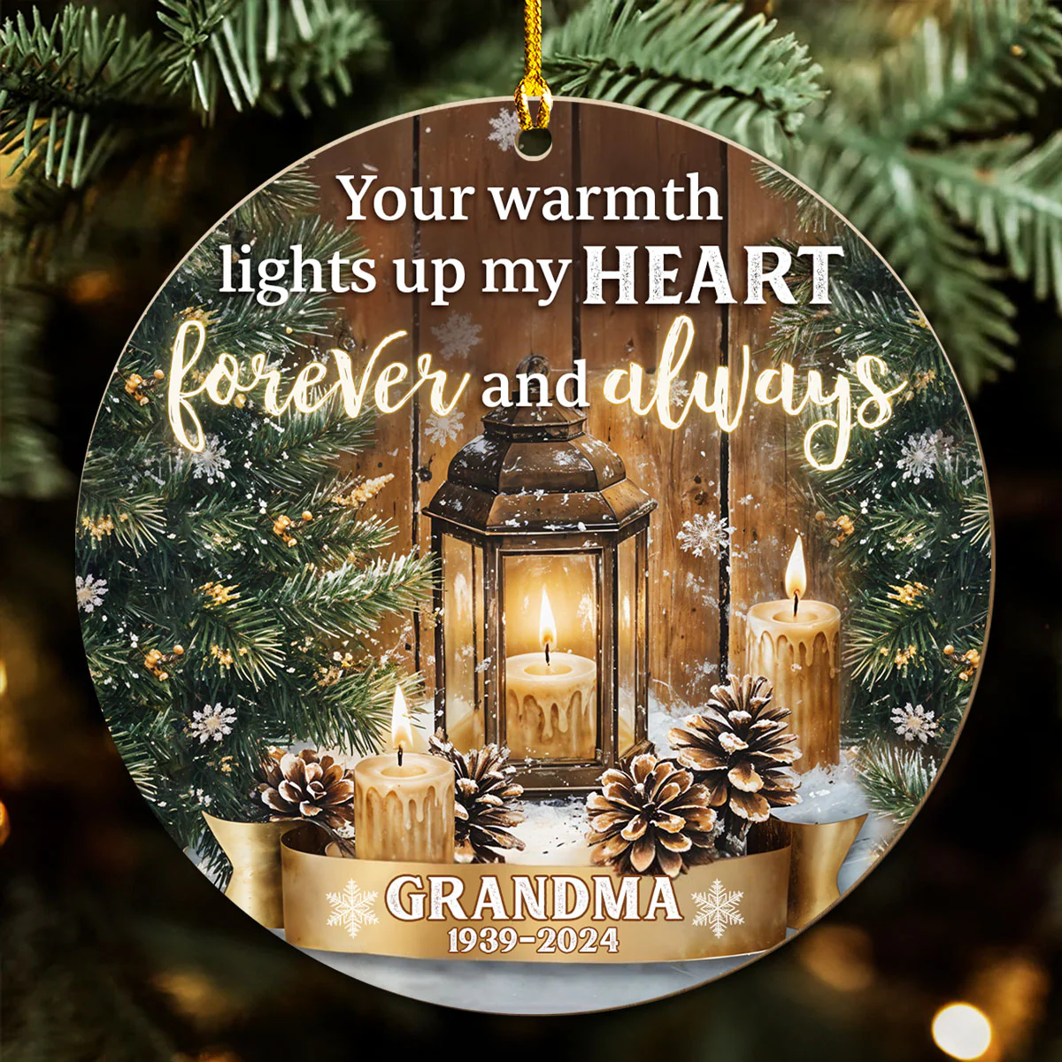 Your Light Will Always Shine In My Heart - Personalized Custom Wood Ornament - Image 5