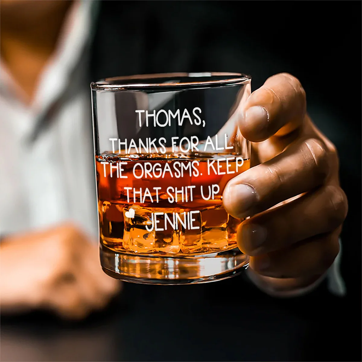 Your Smile Makes Me Smile - Personalized Custom Whiskey Glass - Image 2