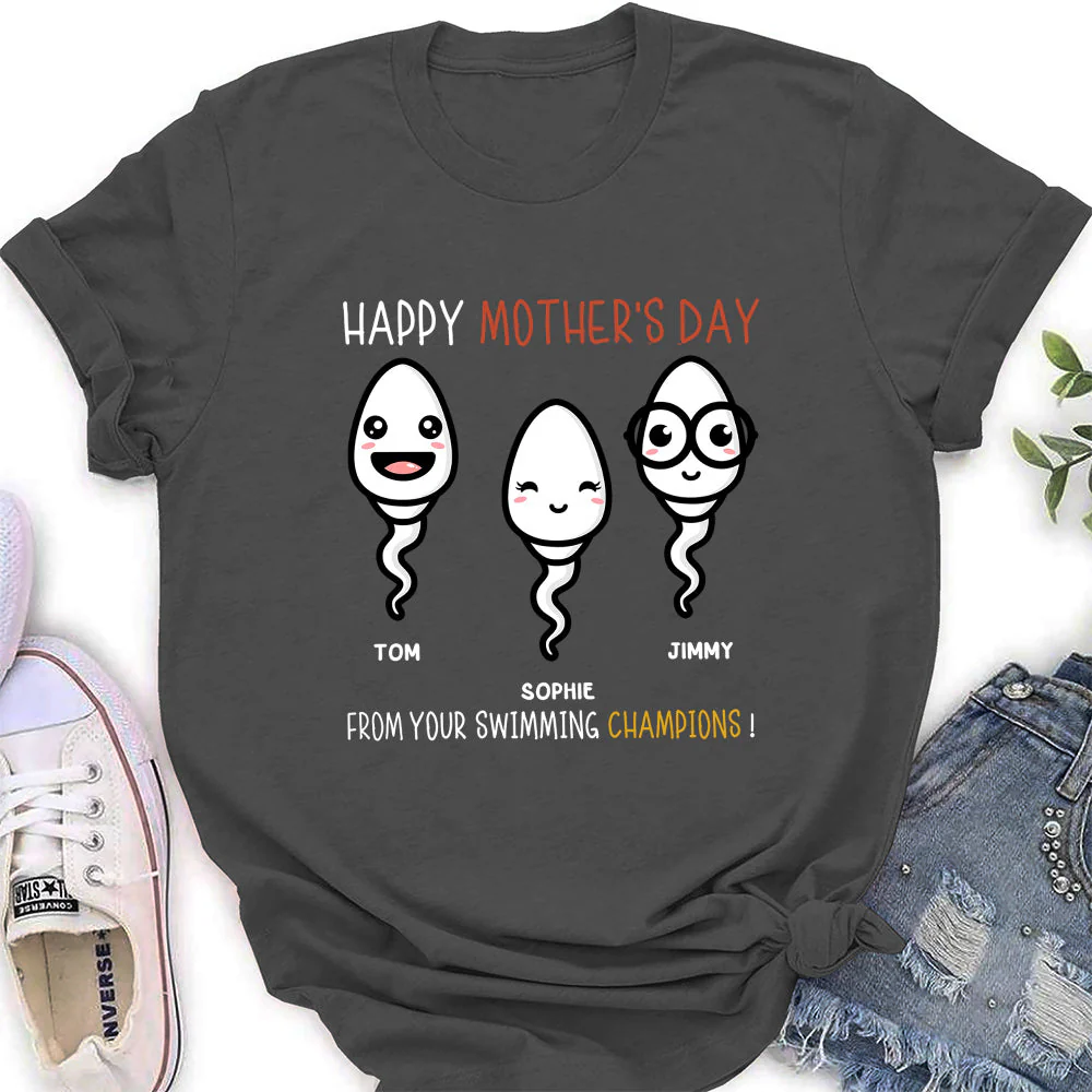 Your Swimming Champions - Personalized Custom Women's T-shirt - Image 3