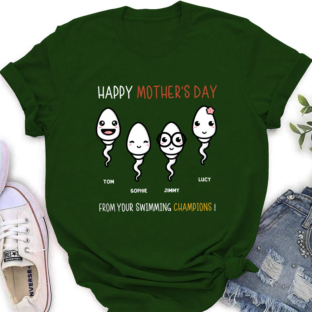 Your Swimming Champions - Personalized Custom Women's T-shirt - Image 4