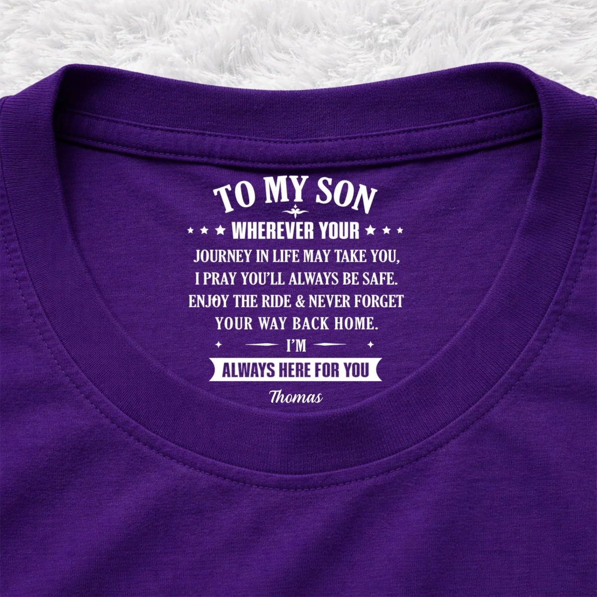 Your Way Back Home - Personalized Custom Inside Neck Print T-shirt - Image 10
