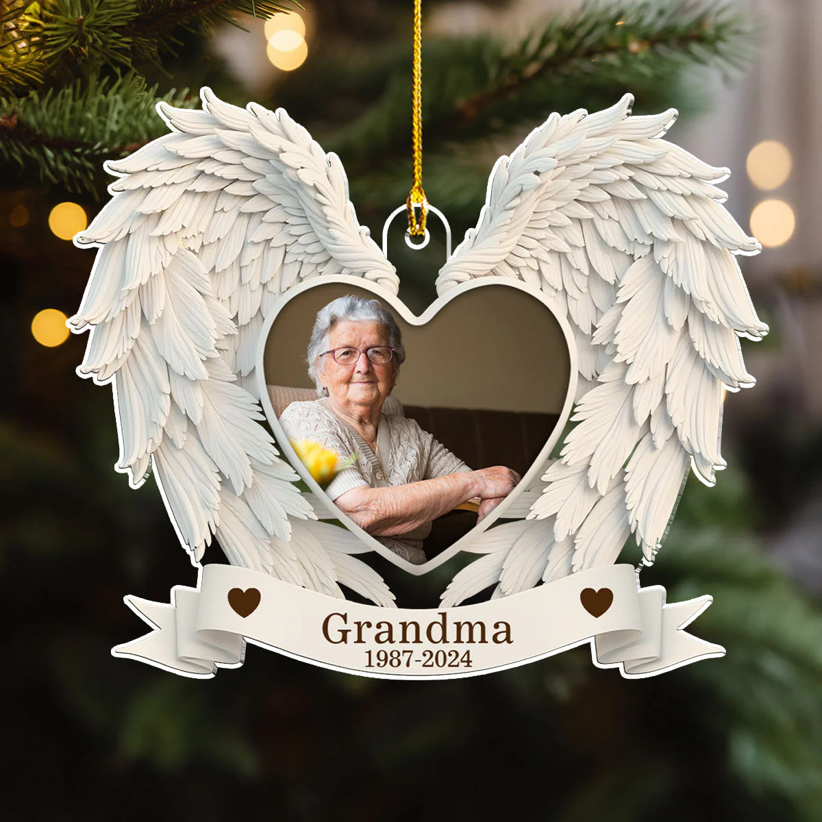 Your Wings Were Ready But Mine Was Not - Personalized Custom Acrylic Ornament - Image 2