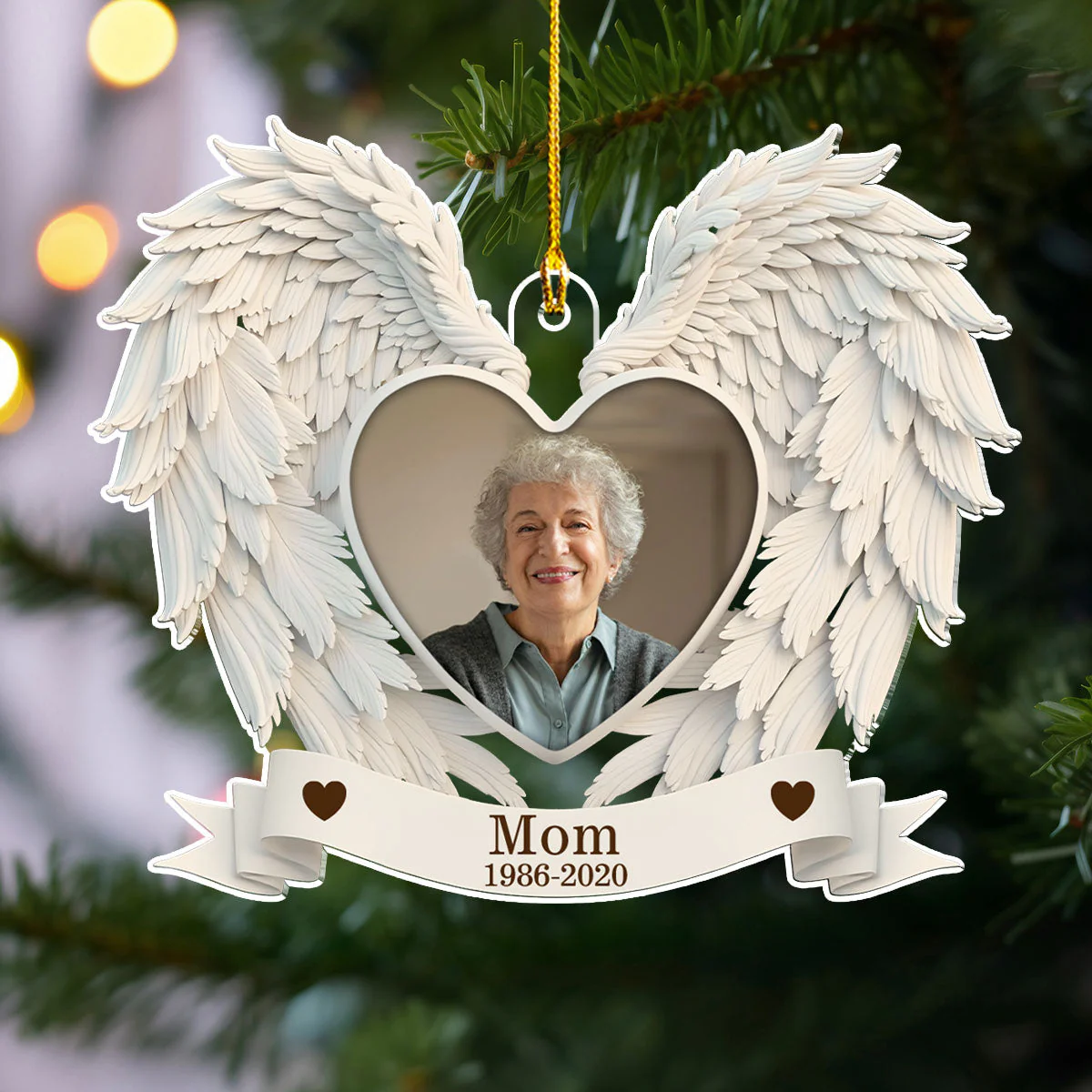 Your Wings Were Ready But Mine Was Not - Personalized Custom Acrylic Ornament - Image 3