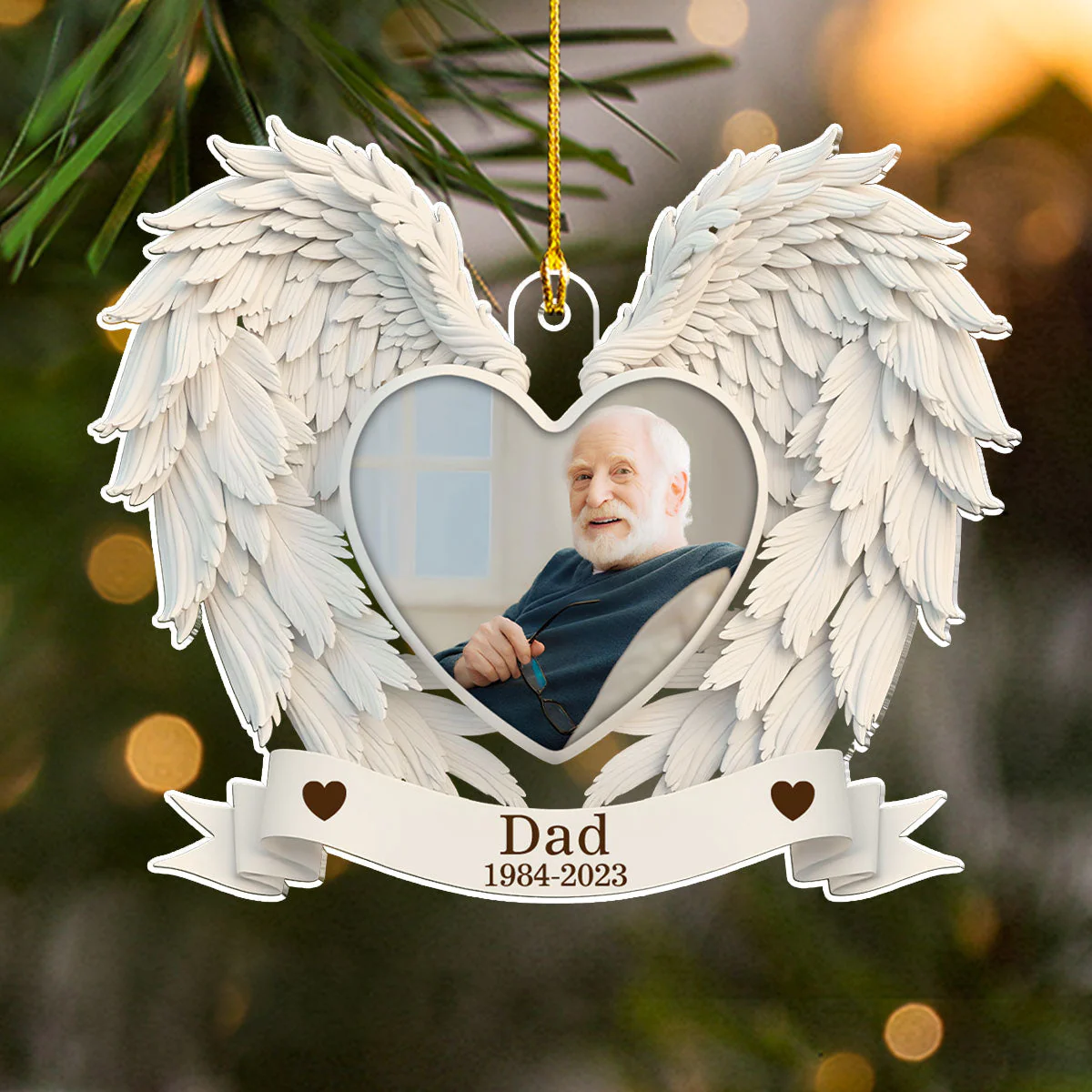 Your Wings Were Ready But Mine Was Not - Personalized Custom Acrylic Ornament - Image 4