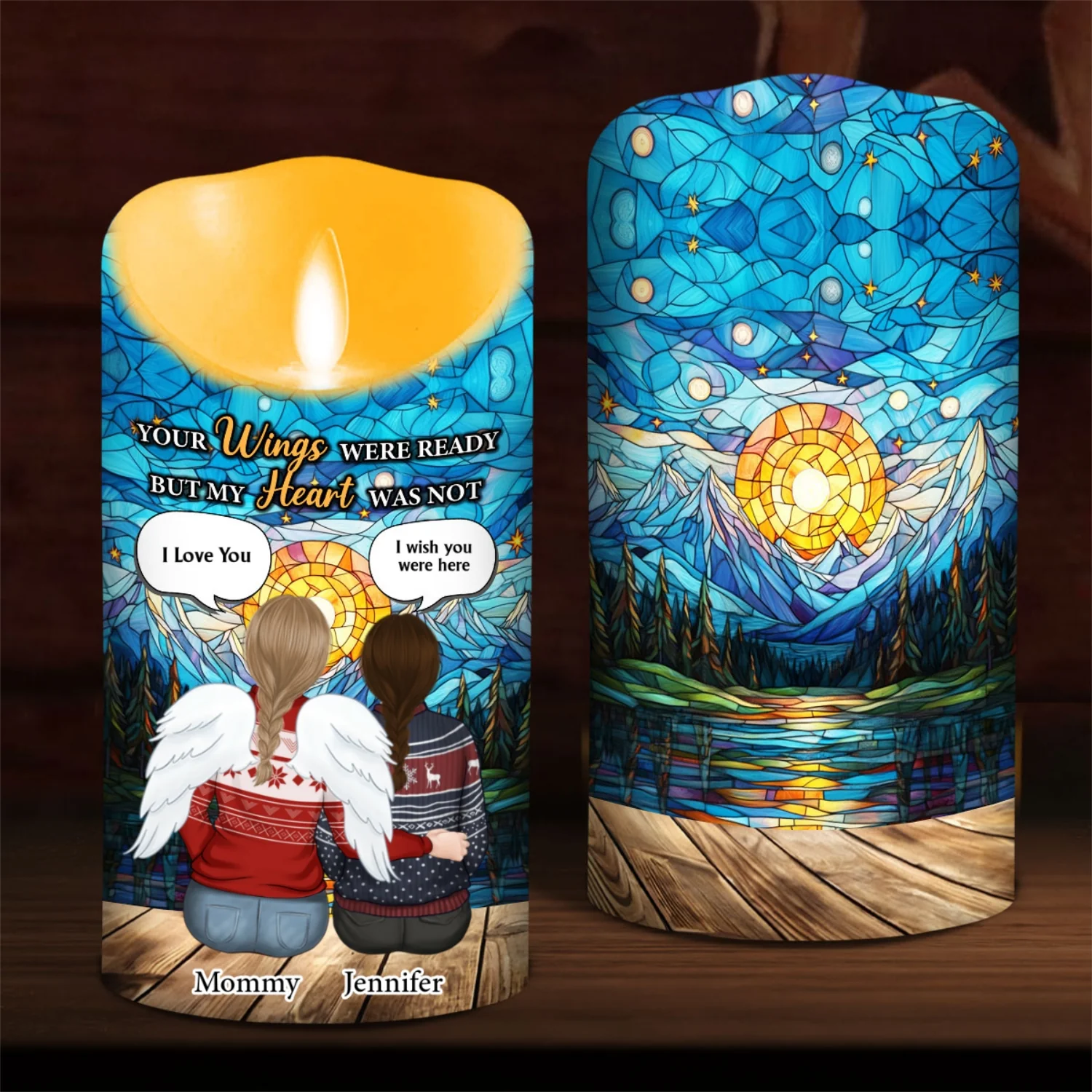 Your Wings Were Ready But My Heart Was Not - Personalized Custom LED Candle - Image 6