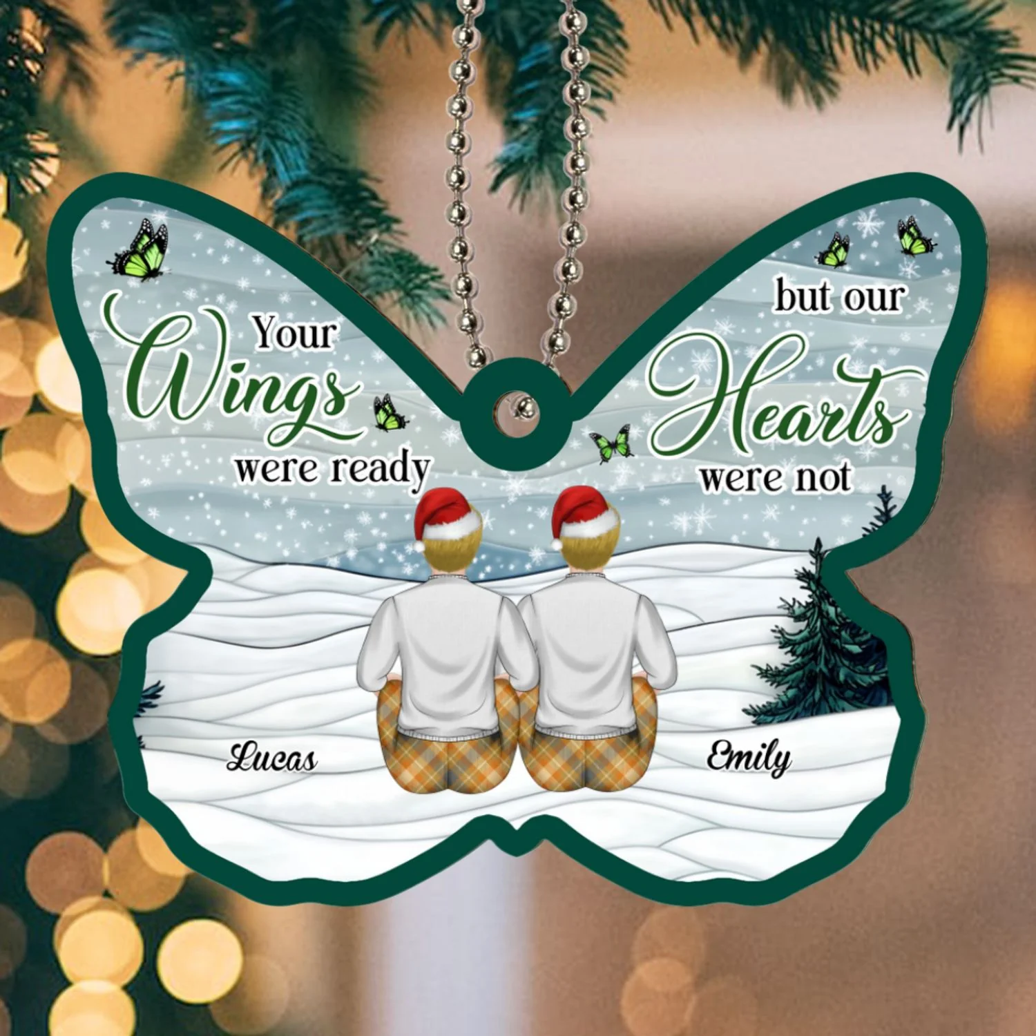 Your Wings Were Ready But Our Hearts Were Not - Personalized Custom Suncatcher Ornament - Image 6