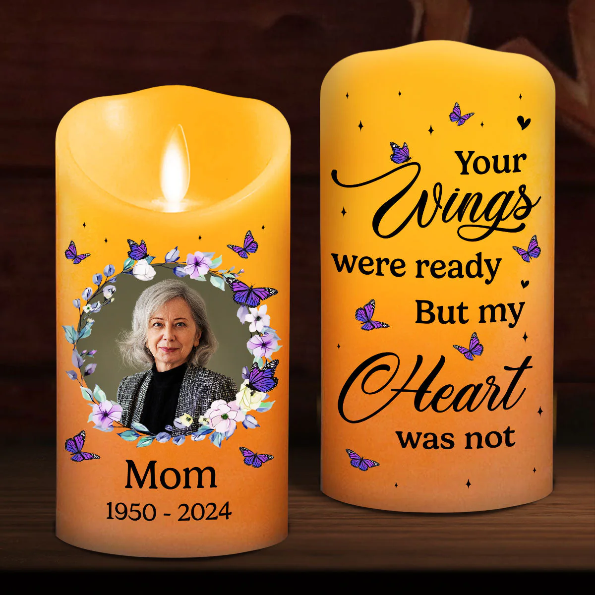 Your Wings Were Ready - Personalized Custom LED Candle - Image 6
