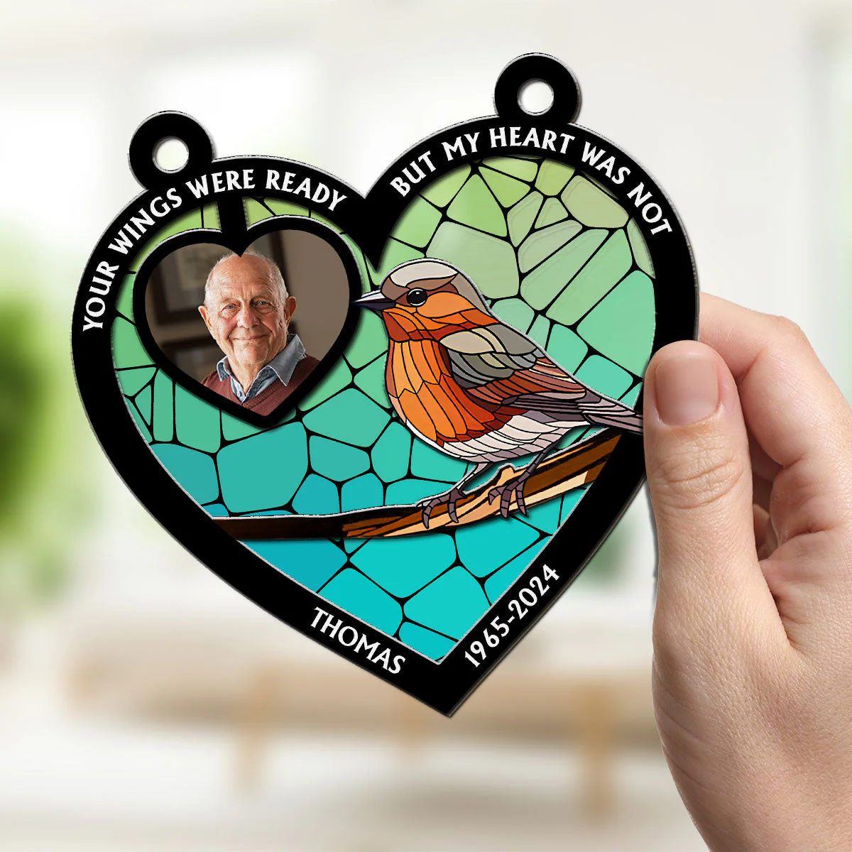 Your Wings Were Ready - Personalized Custom Suncatcher - Image 2