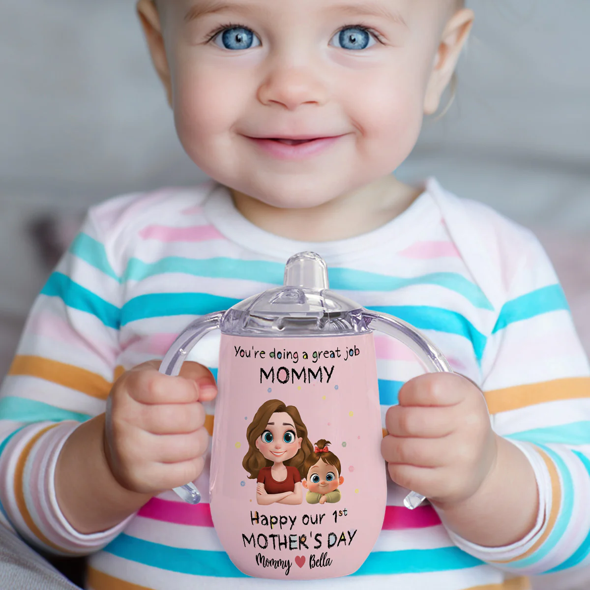 You're Doing A Great Job - Personalized Custom Sippy Cup With Handles - Image 2
