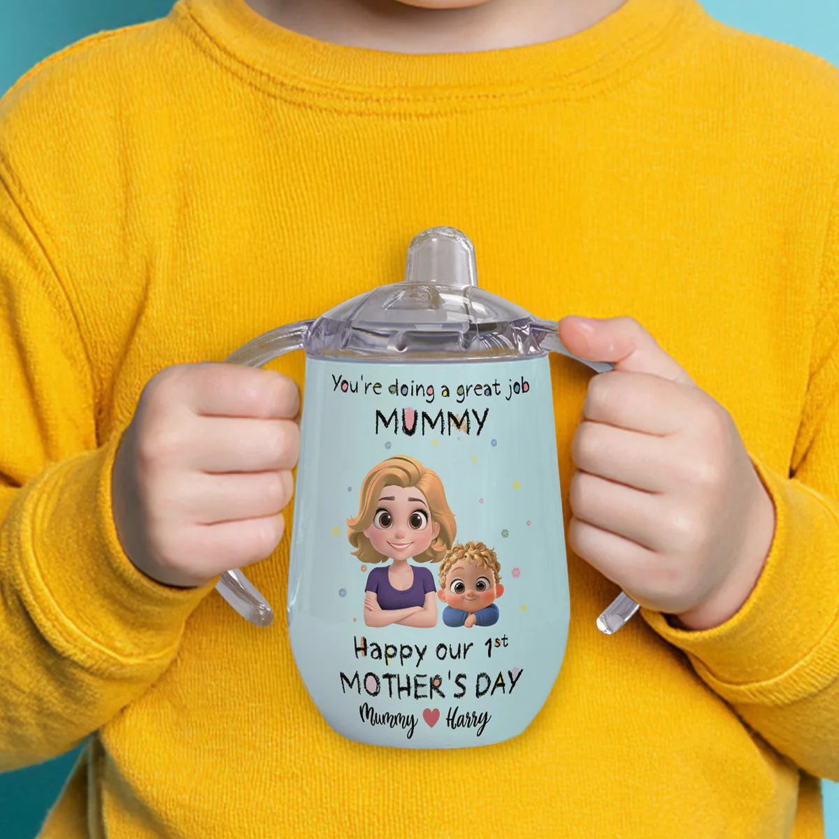 You're Doing A Great Job - Personalized Custom Sippy Cup With Handles - Image 5