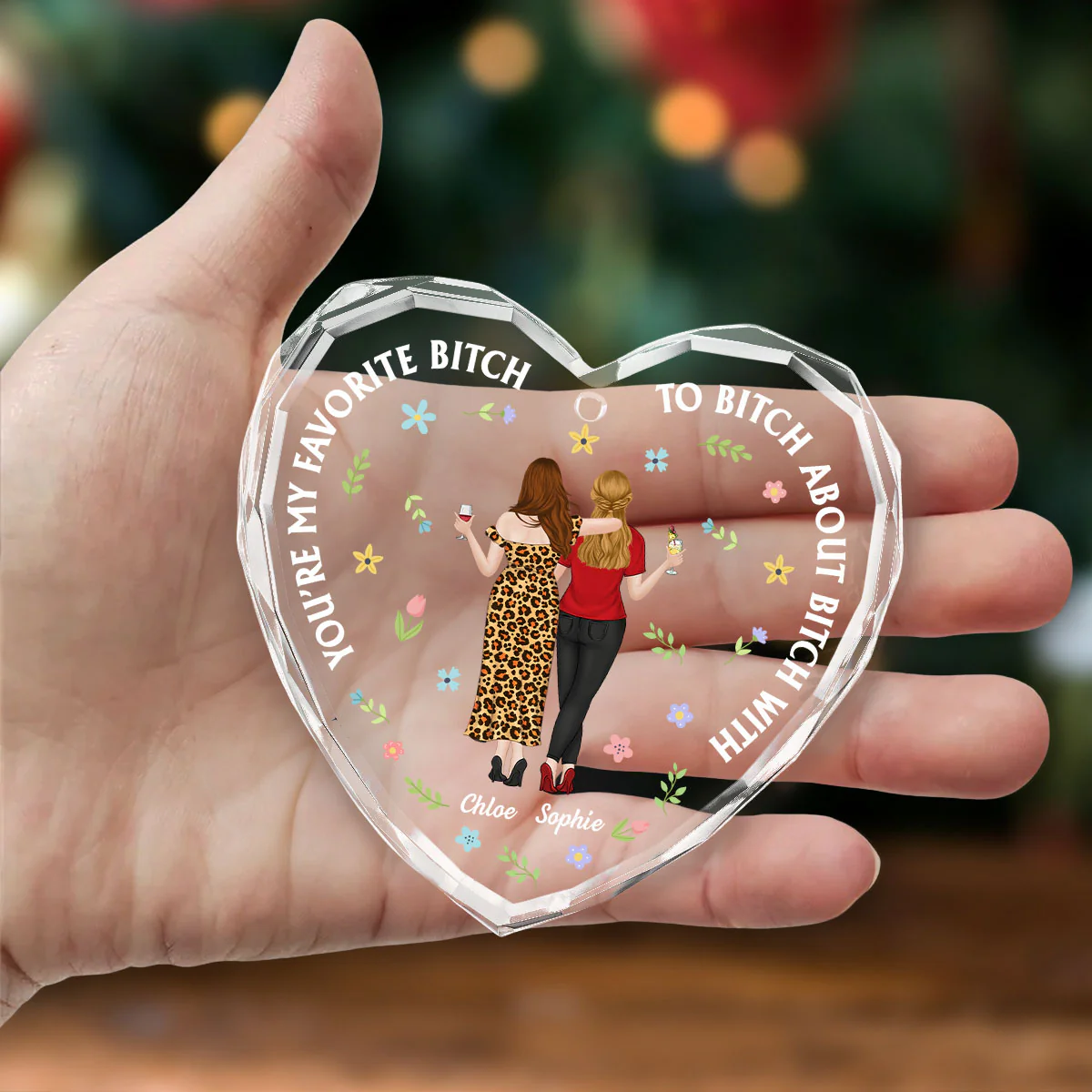 You're My Favorite - Personalized Custom Glass Ornament - Image 2