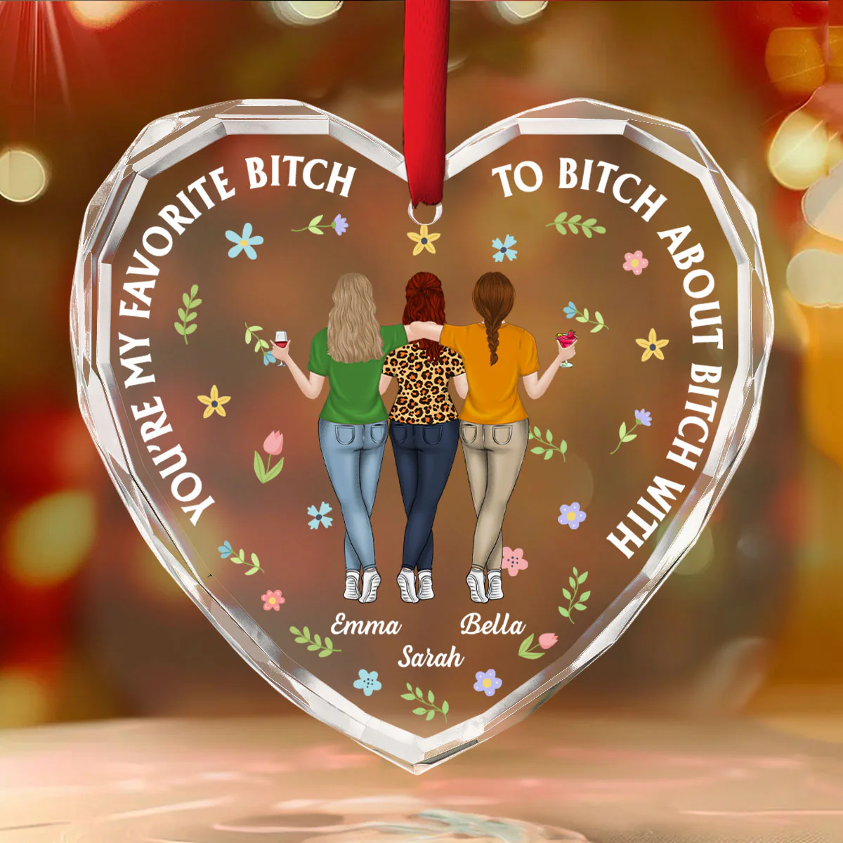 You're My Favorite - Personalized Custom Glass Ornament - Image 3