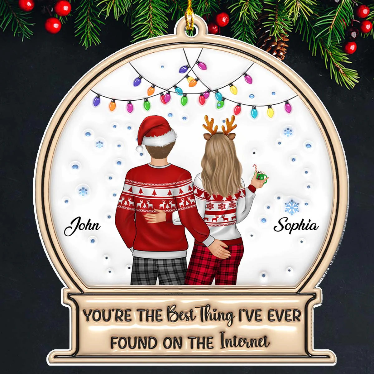 You're The Best Thing On The Internet - Personalized Custom 3D Inflated Effect Acrylic Ornament - Image 4